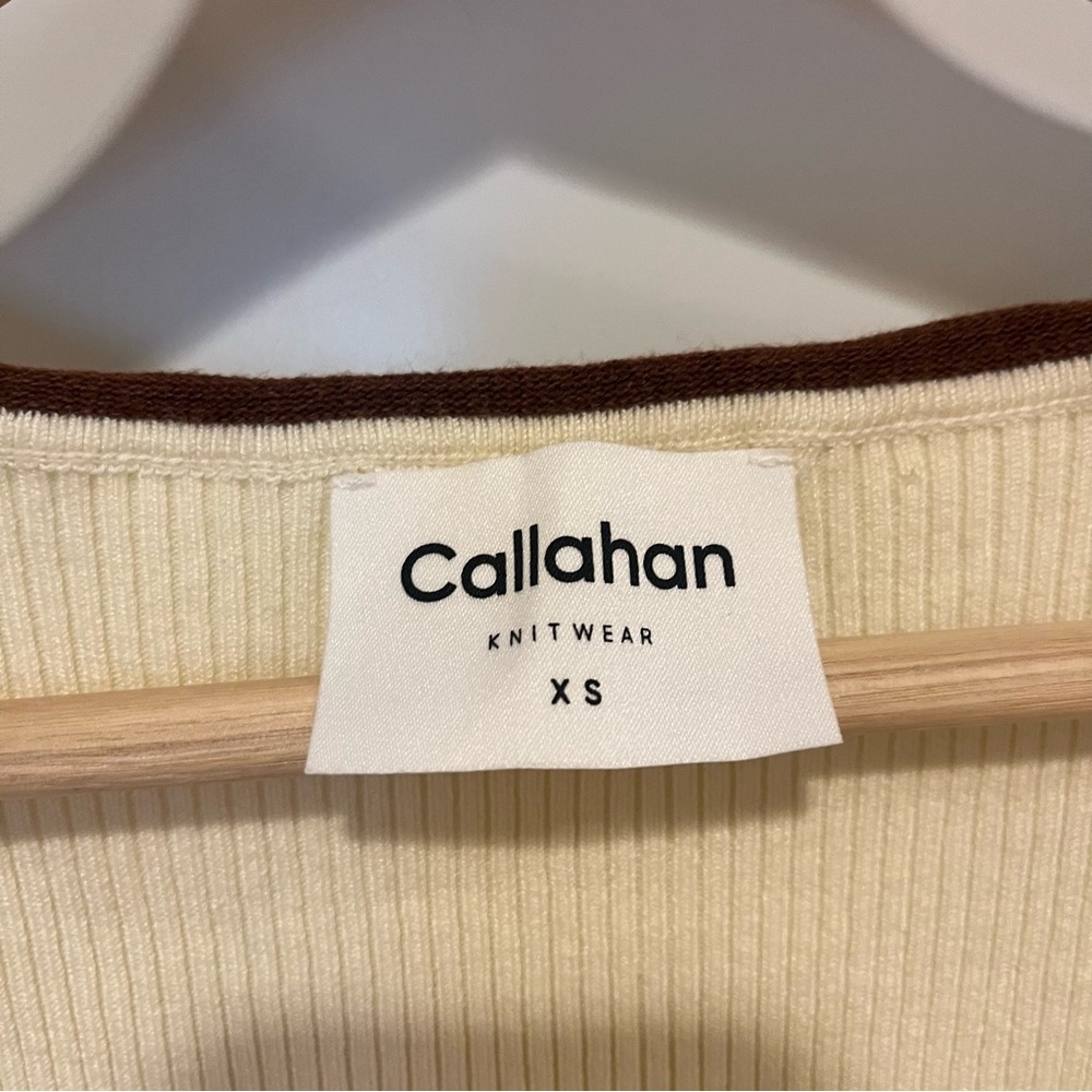 NWT Callahan Knit Lace Up Mini Dress Cream Brown XS - Picture 6 of 8